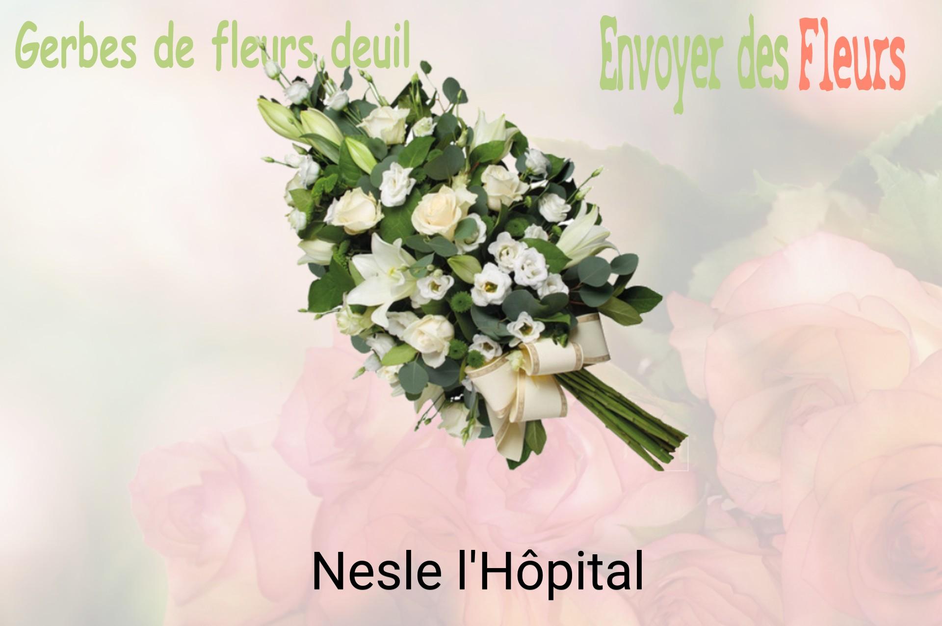 Gerbe de fleurs de deuil livrée à Nesle-l'Hôpital